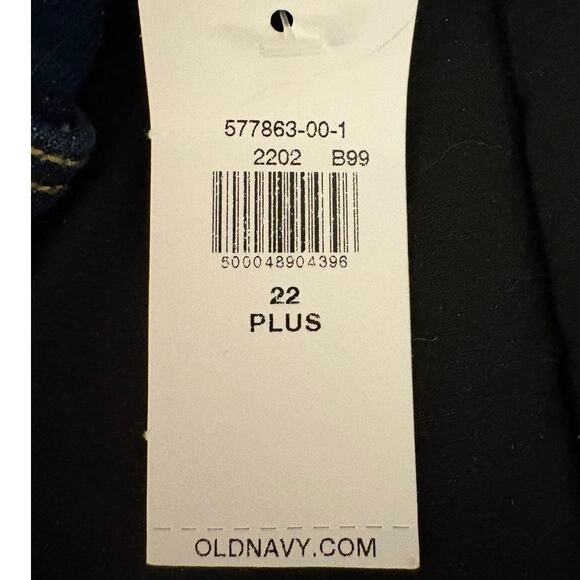 Old Navy New With Tag Dark Wash Skinny Jean Plus Size 20 Wide Elastic Waist - Picture 7 of 7